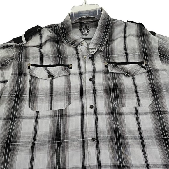 Southpole Premium Western Wear Snap Buttons Long Sleeve Shirt w/ Pockets – 4XL - Picture 13 of 15